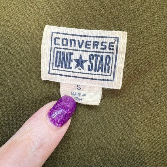 Converse One Star Womens Small Green Floral Dress Sleeveless Summer Dress 90's - Picture 3 of 6
